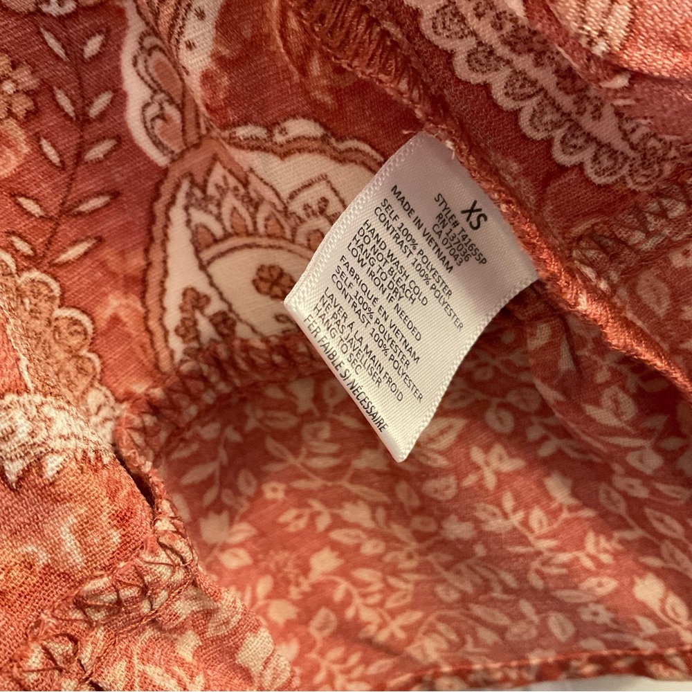 Paper Crane Paisley & Floral Baby Doll Top - NWT - Size XS - Picture 8 of 9